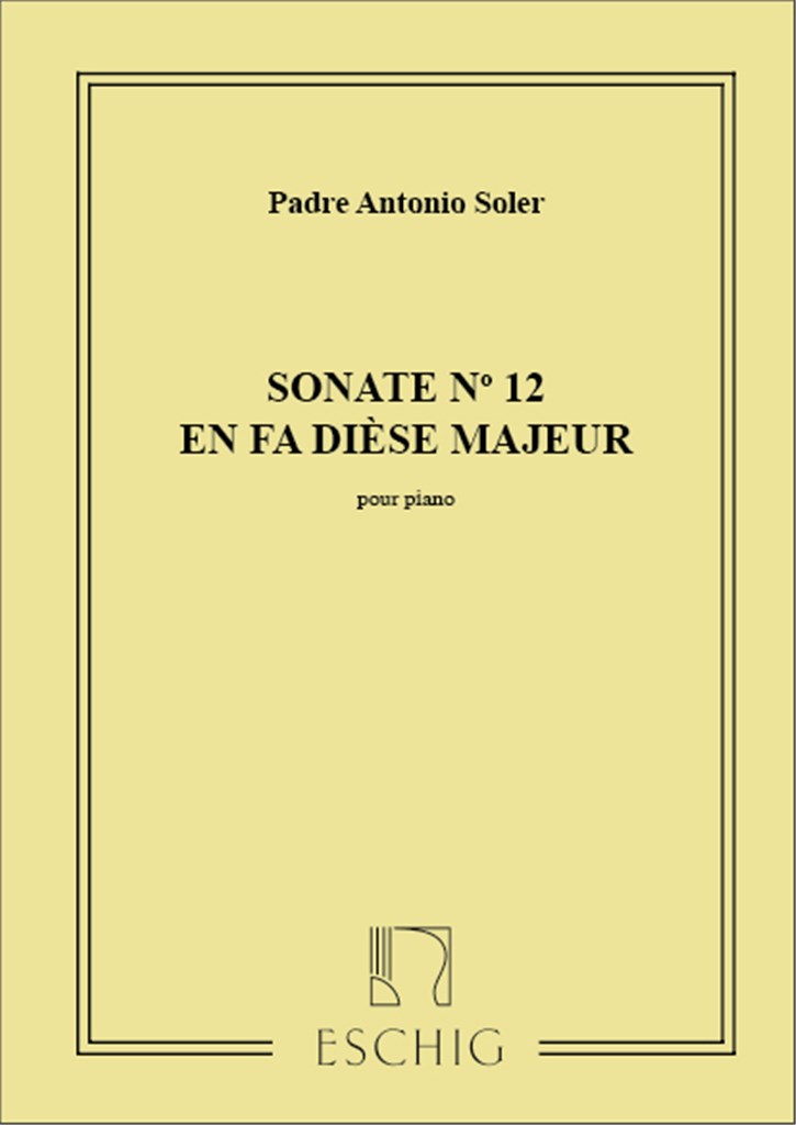 Sonate N 12 Fa# M Piano